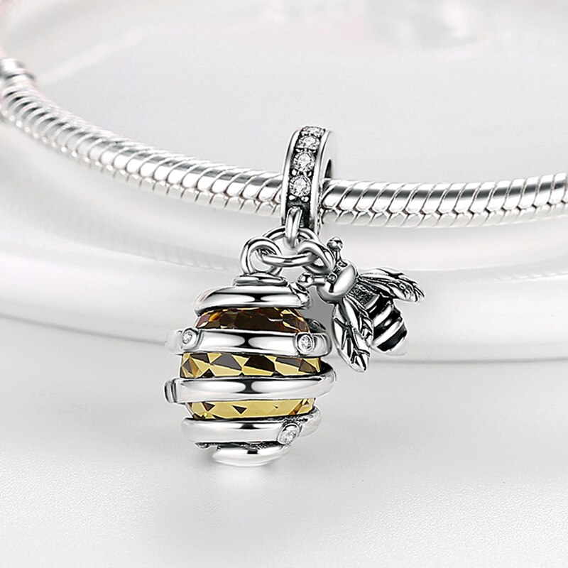 Fits Original Pandach Bracelet Necklace Silver Color Charms Beads Silver Color Pendant Charms Beads Women DIY Fine Jewelry