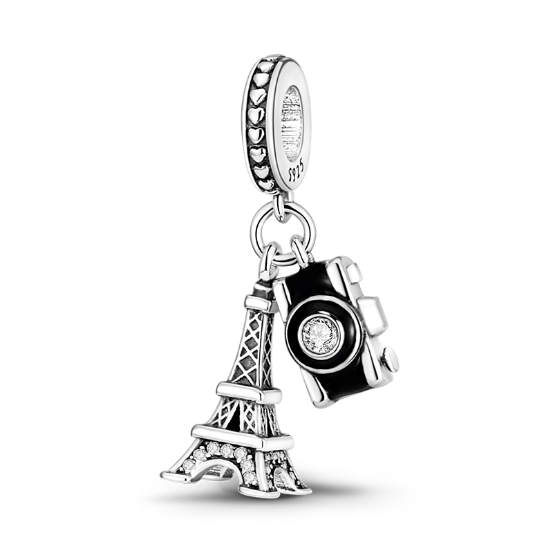 Fits Original Pandach Bracelet Necklace Silver Color Charms Beads Silver Color Pendant Charms Beads Women DIY Fine Jewelry