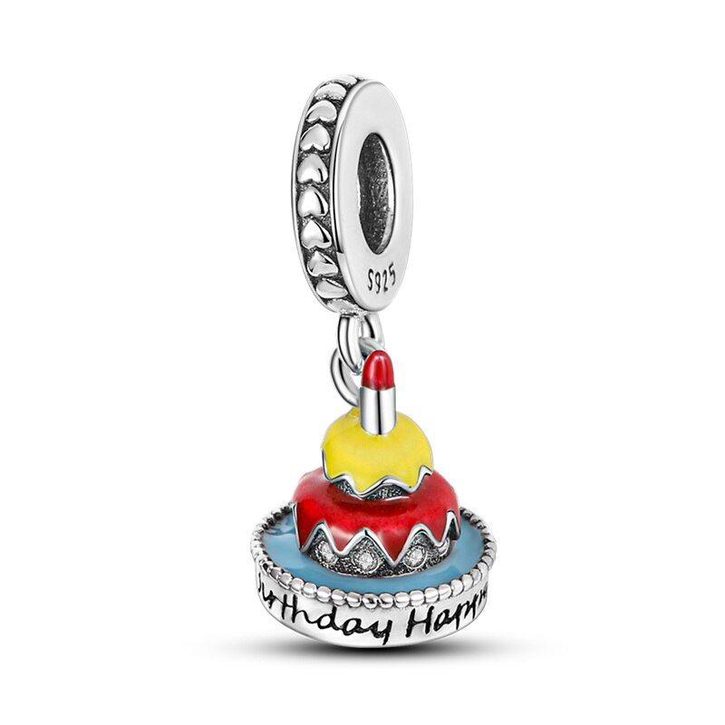 Fits Original Pandach Bracelet Necklace Silver Color Charms Beads Silver Color Pendant Charms Beads Women DIY Fine Jewelry
