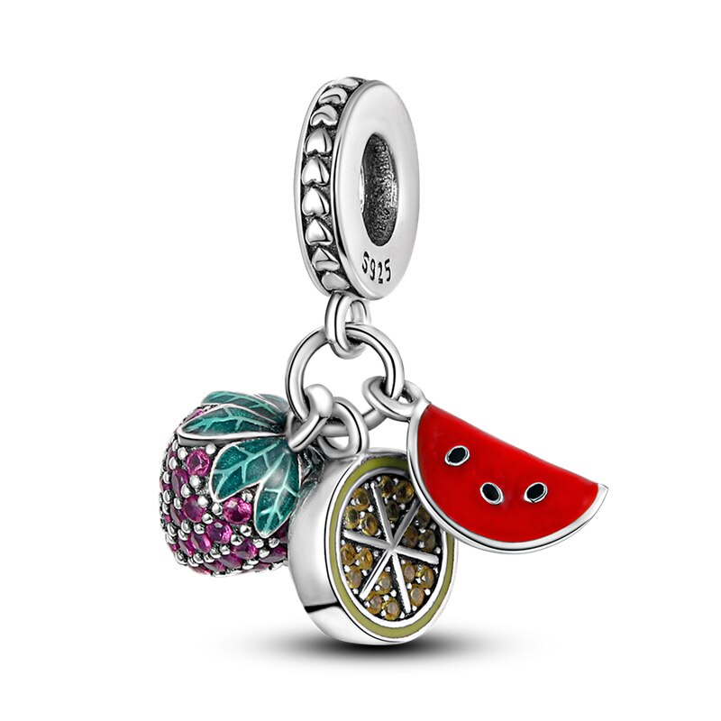 Fits Original Pandach Bracelet Necklace Silver Color Charms Beads Silver Color Pendant Charms Beads Women DIY Fine Jewelry