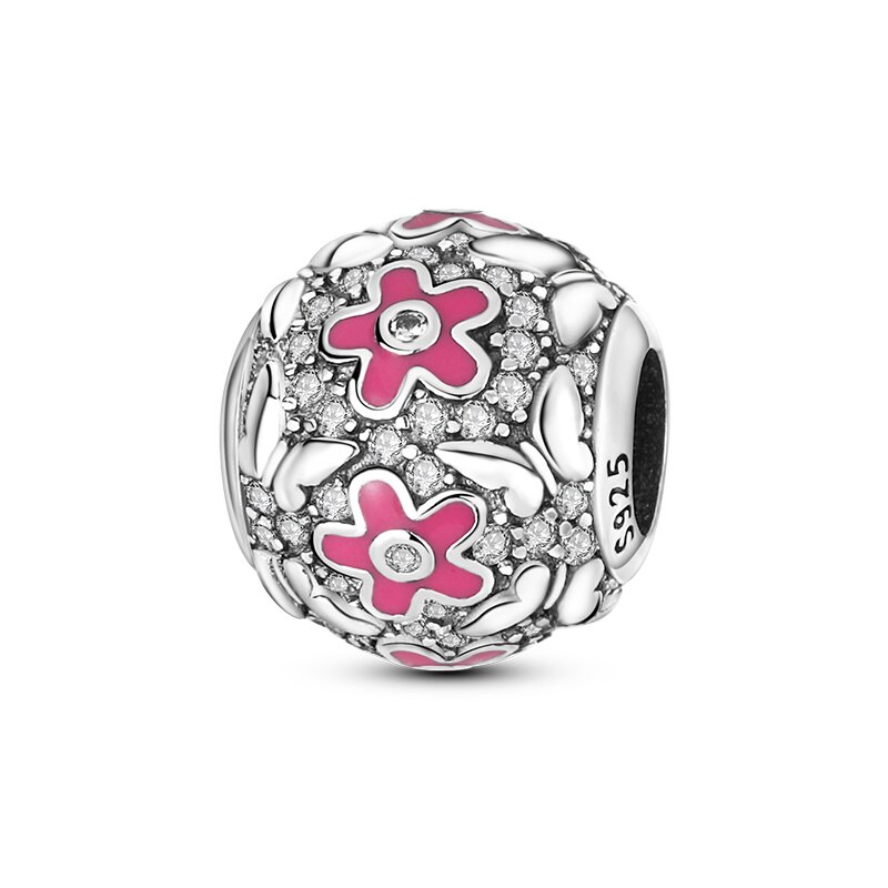 Fits Original Pandach Bracelet Necklace Silver Color Charms Beads Silver Color Pendant Charms Beads Women DIY Fine Jewelry