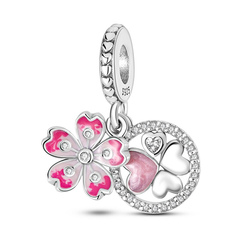 Fits Original Pandach Bracelet Necklace Silver Color Charms Beads Silver Color Pendant Charms Beads Women DIY Fine Jewelry