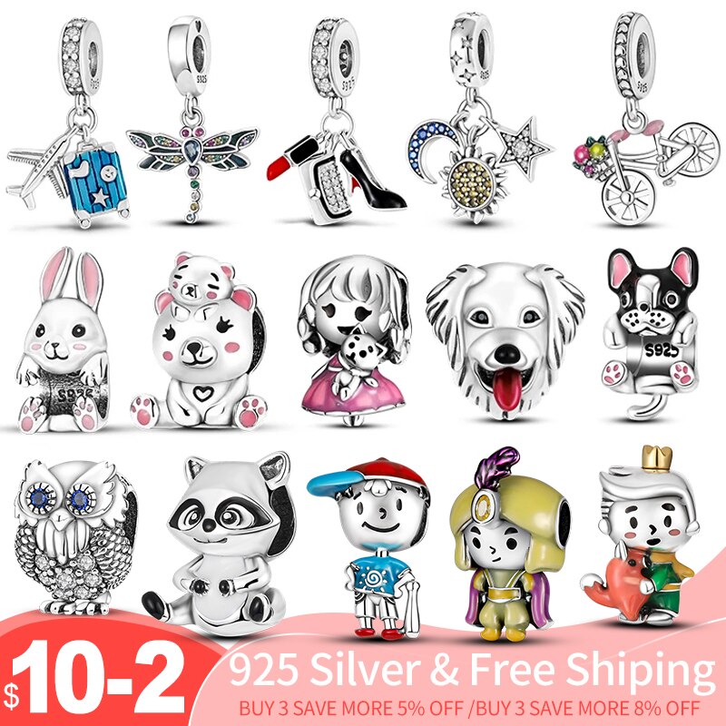 Fits Original Pandach Bracelet Necklace Silver Color Charms Beads Silver Color Pendant Charms Beads Women DIY Fine Jewelry Fits Original Pandach Bracelet Necklace Silver Color Charms Beads Silver Color Pendant Charms Beads Women DIY Fine Jewelry
