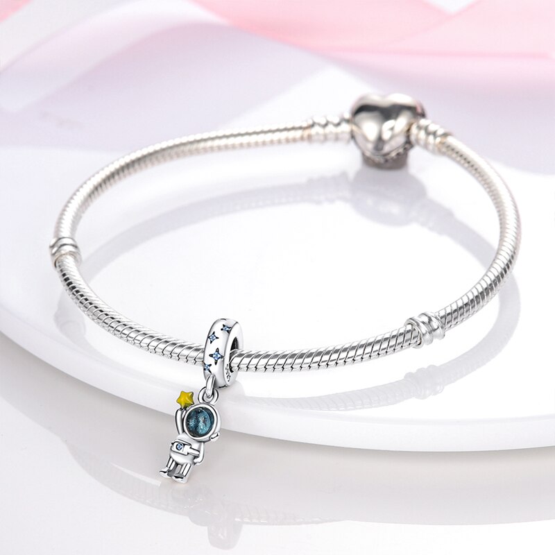 Fits Original Pandach Bracelet Necklace Silver Color Charms Beads Silver Color Pendant Charms Beads Women DIY Fine Jewelry