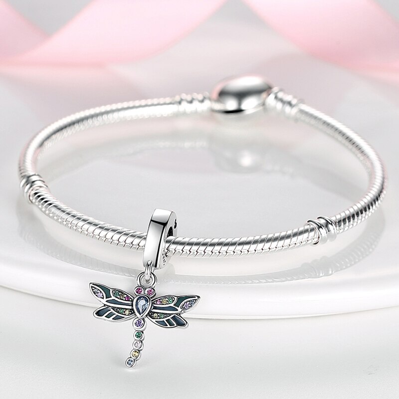 Fits Original Pandach Bracelet Necklace Silver Color Charms Beads Silver Color Pendant Charms Beads Women DIY Fine Jewelry