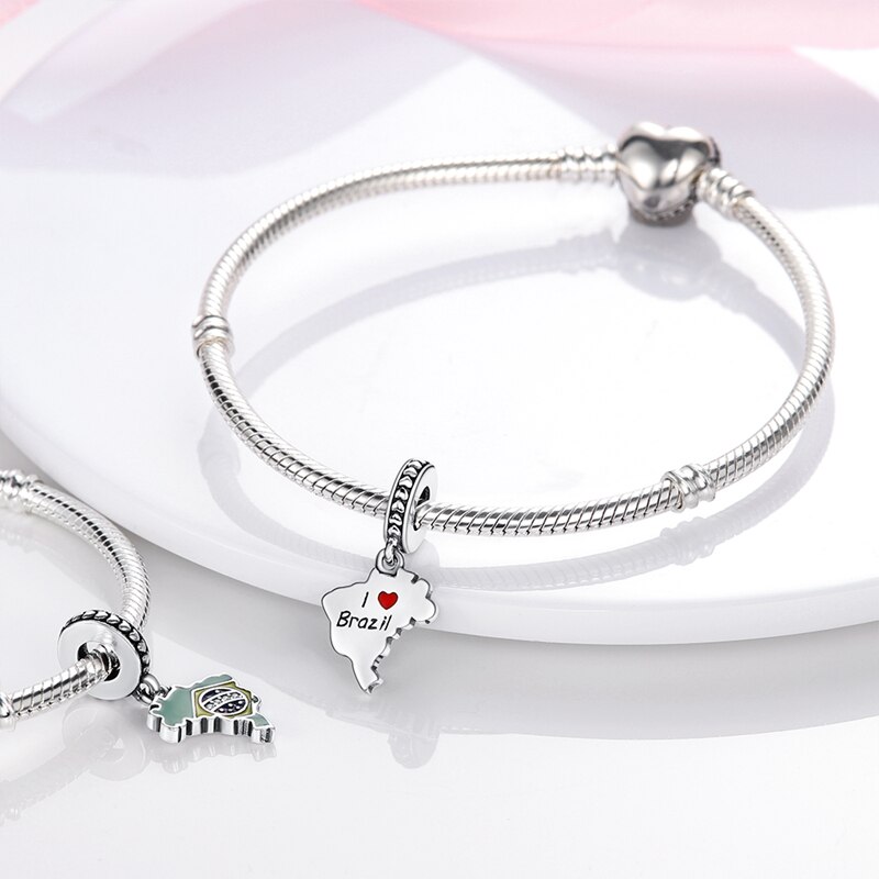 Fits Original Pandach Bracelet Necklace Silver Color Charms Beads Silver Color Pendant Charms Beads Women DIY Fine Jewelry