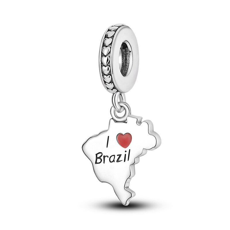 Fits Original Pandach Bracelet Necklace Silver Color Charms Beads Silver Color Pendant Charms Beads Women DIY Fine Jewelry