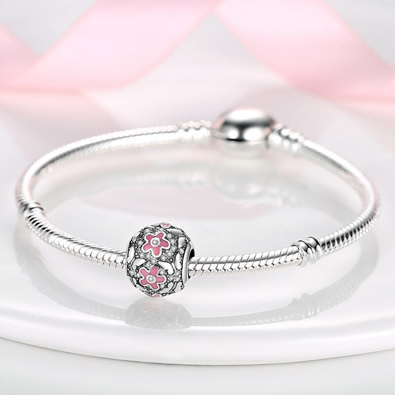 Fits Original Pandach Bracelet Necklace Silver Color Charms Beads Silver Color Pendant Charms Beads Women DIY Fine Jewelry