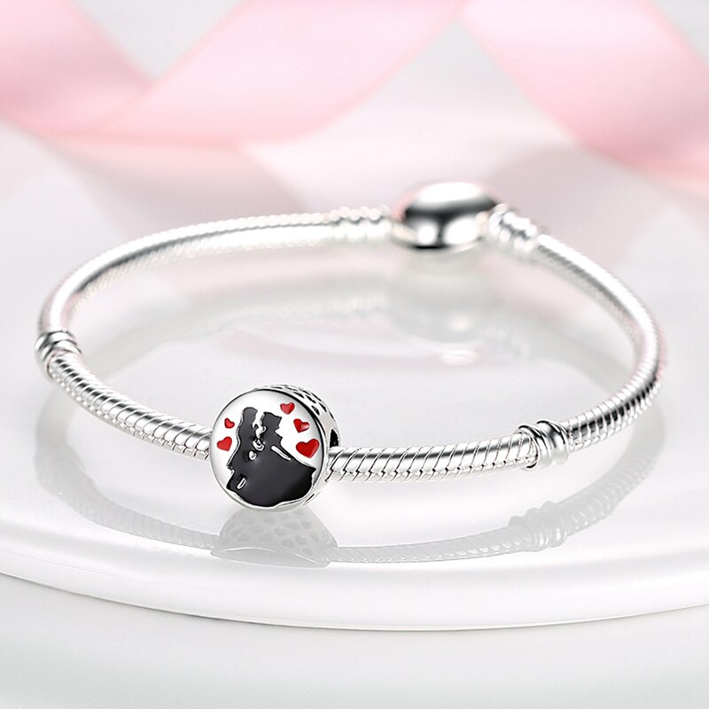 Fits Original Pandach Bracelet Necklace Silver Color Charms Beads Silver Color Pendant Charms Beads Women DIY Fine Jewelry