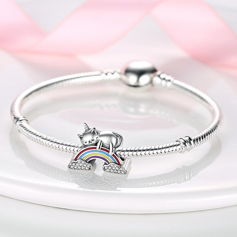Fits Original Pandach Bracelet Necklace Silver Color Charms Beads Silver Color Pendant Charms Beads Women DIY Fine Jewelry