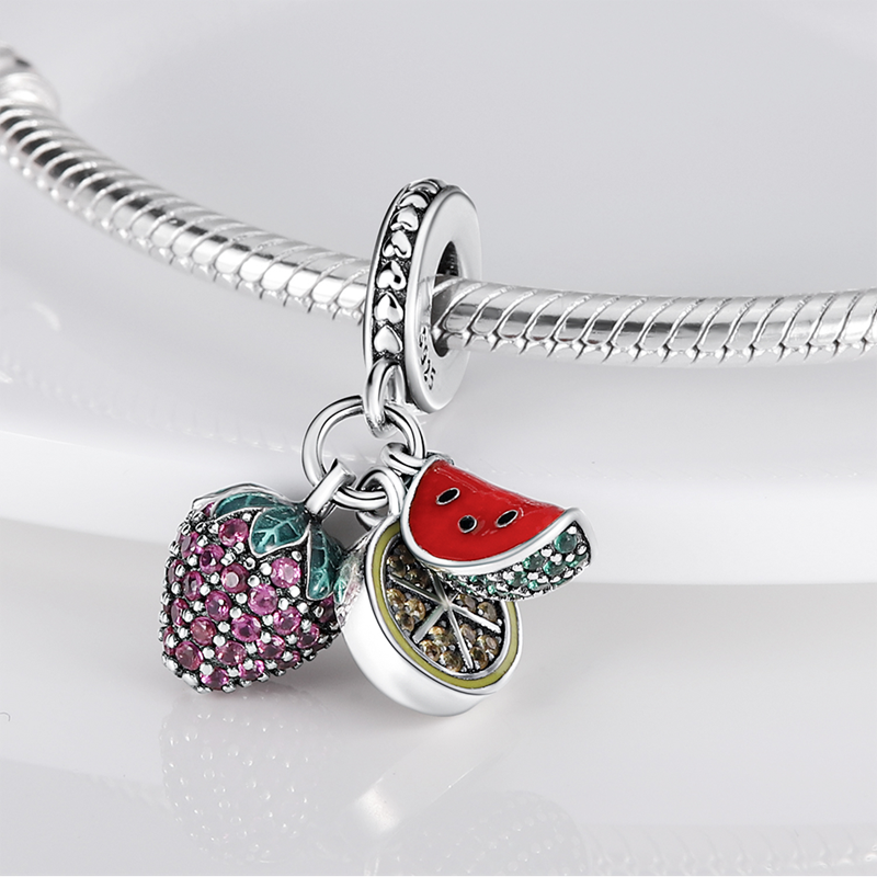 Fits Original Pandach Bracelet Necklace Silver Color Charms Beads Silver Color Pendant Charms Beads Women DIY Fine Jewelry
