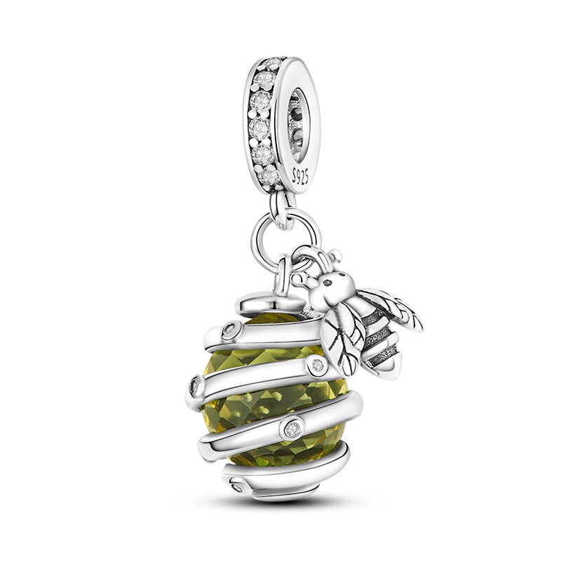 Fits Original Pandach Bracelet Necklace Silver Color Charms Beads Silver Color Pendant Charms Beads Women DIY Fine Jewelry