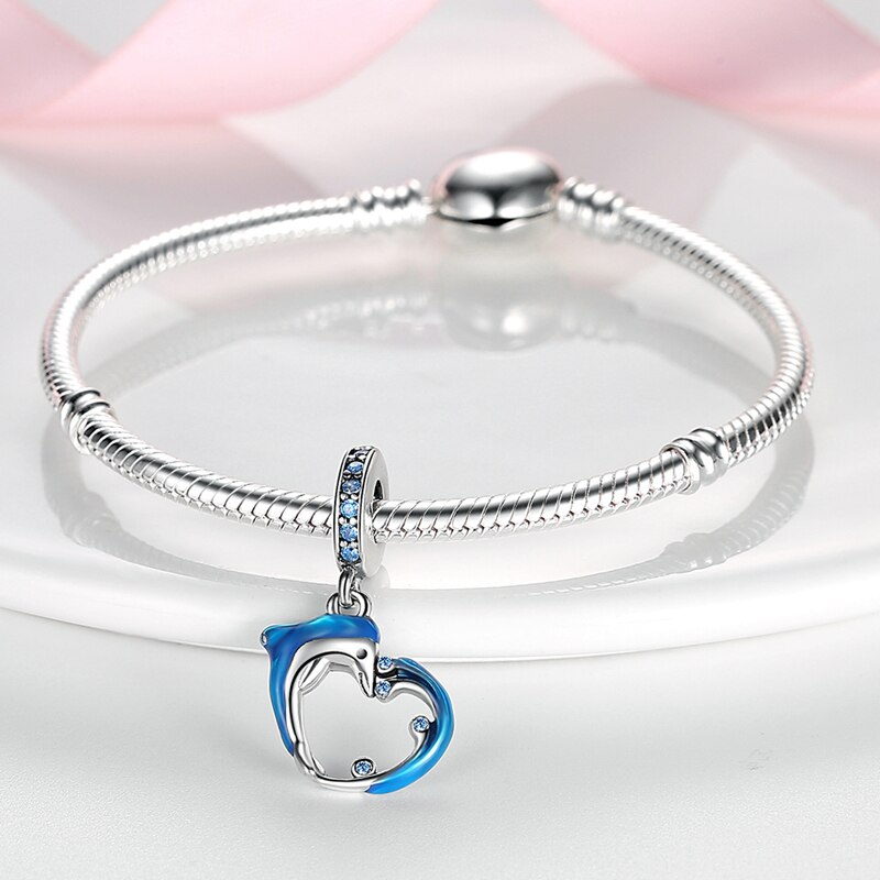 Fits Original Pandach Bracelet Necklace Silver Color Charms Beads Silver Color Pendant Charms Beads Women DIY Fine Jewelry