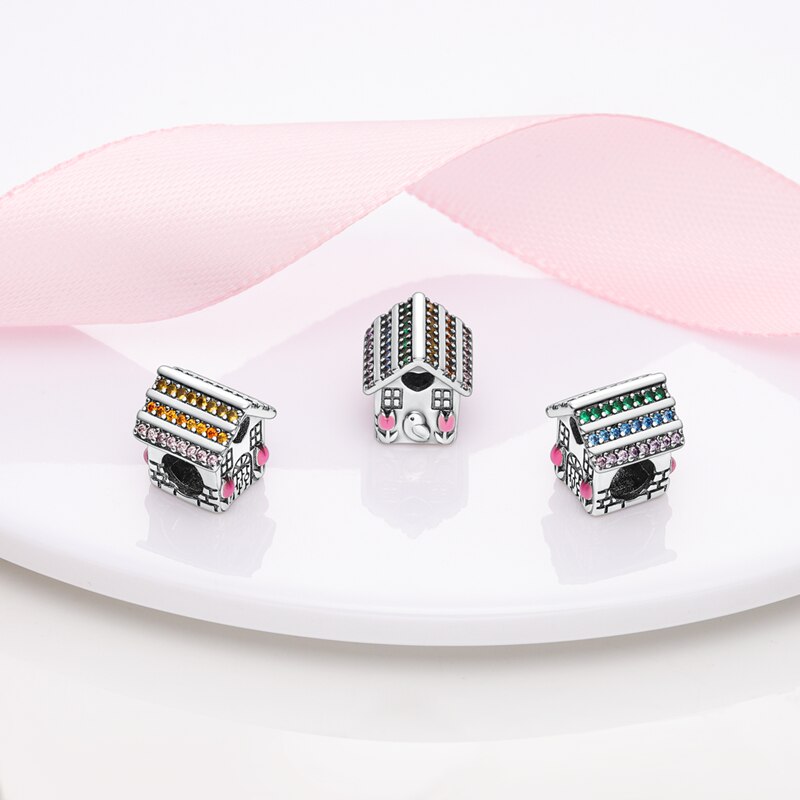 Fits Pandora Original Charm Bracelet Women Zircon Heart Bead Sterling Silver 925 Starfish Shell Isolated Clip Beads Jewelry 2022