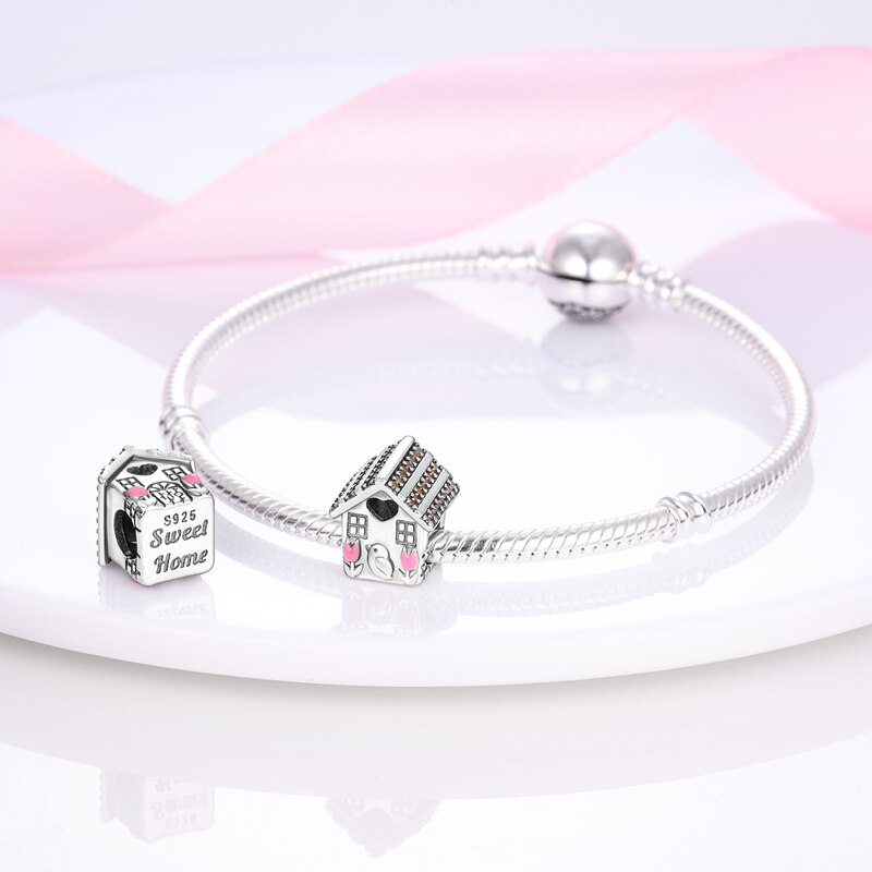 Fits Pandora Original Charm Bracelet Women Zircon Heart Bead Sterling Silver 925 Starfish Shell Isolated Clip Beads Jewelry 2022