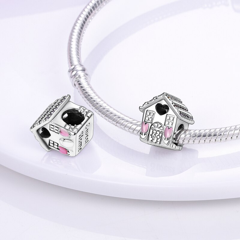 Fits Pandora Original Charm Bracelet Women Zircon Heart Bead Sterling Silver 925 Starfish Shell Isolated Clip Beads Jewelry 2022