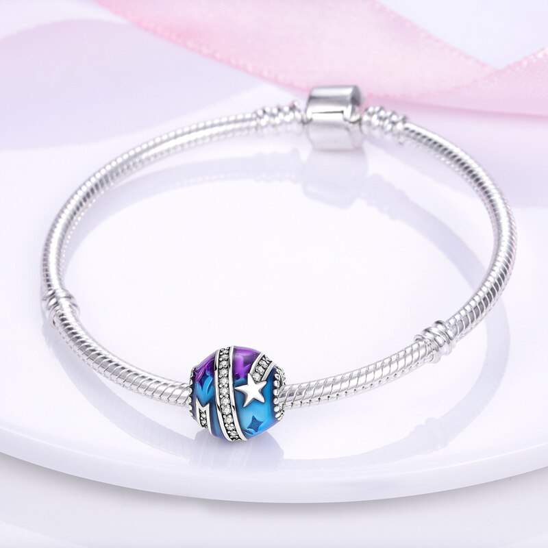 Fits Pandora Original Charm Bracelet Women Zircon Heart Bead Sterling Silver 925 Starfish Shell Isolated Clip Beads Jewelry 2022
