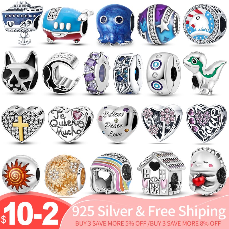 Fits Pandora Original Charm Bracelet Women Zircon Heart Bead Sterling Silver 925 Starfish Shell Isolated Clip Beads Jewelry 2022 Fits Pandora Original Charm Bracelet Women Zircon Heart Bead Sterling Silver 925 Starfish Shell Isolated Clip Beads Jewelry 2022