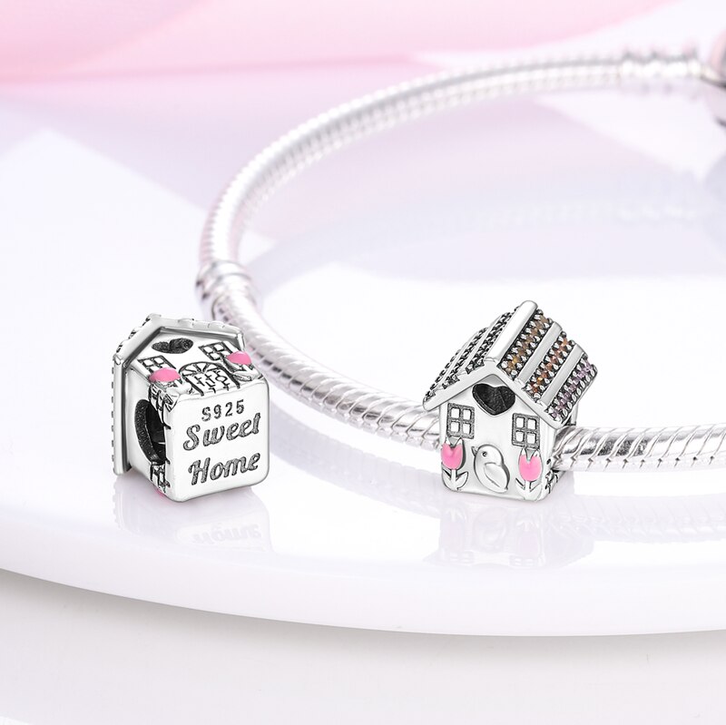 Fits Pandora Original Charm Bracelet Women Zircon Heart Bead Sterling Silver 925 Starfish Shell Isolated Clip Beads Jewelry 2022