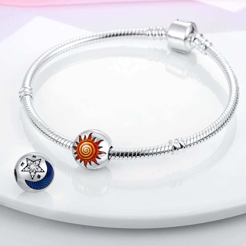 Fits Pandora Original Charm Bracelet Women Zircon Heart Bead Sterling Silver 925 Starfish Shell Isolated Clip Beads Jewelry 2022