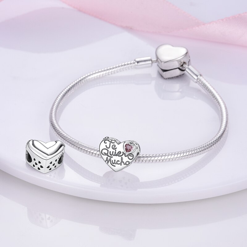 Fits Pandora Original Charm Bracelet Women Zircon Heart Bead Sterling Silver 925 Starfish Shell Isolated Clip Beads Jewelry 2022