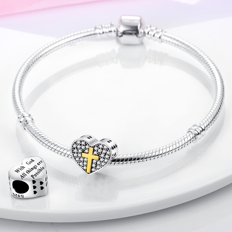 Fits Pandora Original Charm Bracelet Women Zircon Heart Bead Sterling Silver 925 Starfish Shell Isolated Clip Beads Jewelry 2022