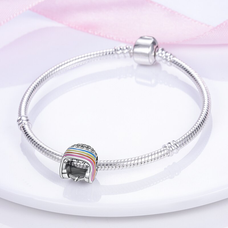 Fits Pandora Original Charm Bracelet Women Zircon Heart Bead Sterling Silver 925 Starfish Shell Isolated Clip Beads Jewelry 2022