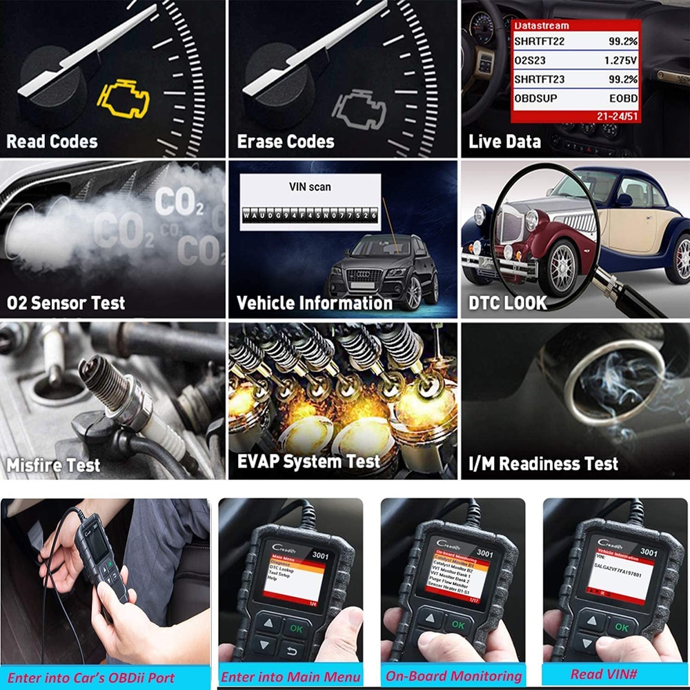 LAUNCH X431 CR3001 Car Full OBD2 Diagnostic Tools Automotive Professional Code Reader Scanner Check Engine Free Update pk ELM327 LAUNCH X431 CR3001 Car Full OBD2 Diagnostic Tools Automotive Professional Code Reader Scanner Check Engine Free Update pk ELM327