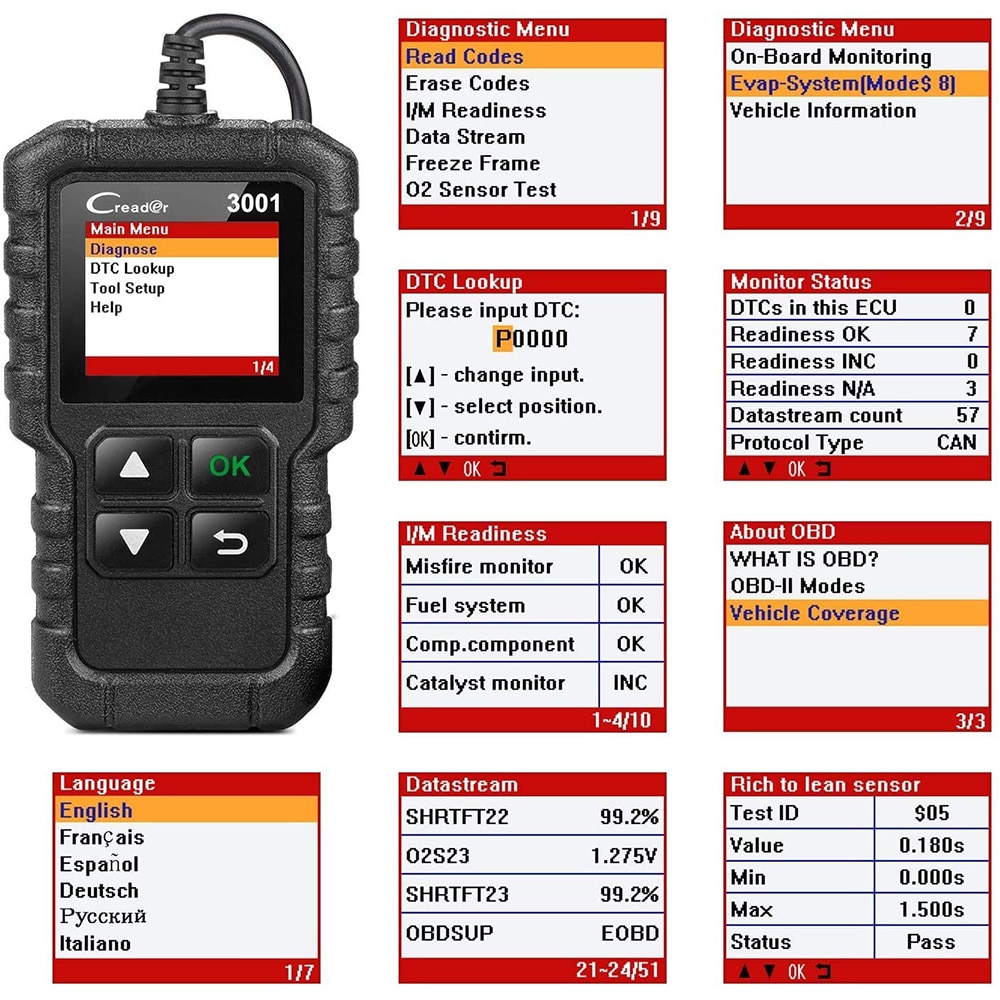 LAUNCH X431 CR3001 Car Full OBD2 Diagnostic Tools Automotive Professional Code Reader Scanner Check Engine Free Update pk ELM327 LAUNCH X431 CR3001 Car Full OBD2 Diagnostic Tools Automotive Professional Code Reader Scanner Check Engine Free Update pk ELM327