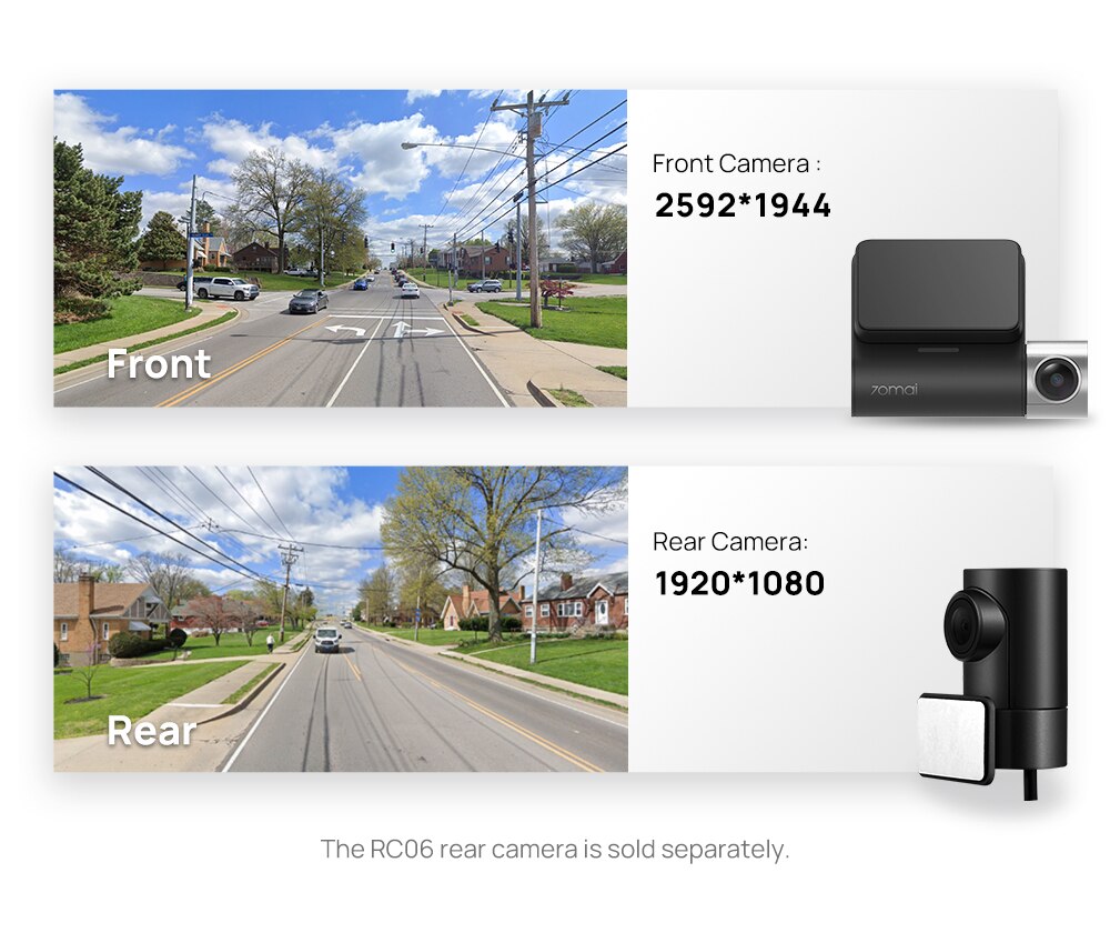 70mai A500S Dash Cam Pro Plus+ 1944P ADAS GPS Car Camera 70mai A500S Car DVR 24H Parking Support Rear Cam 140FOV Recorder