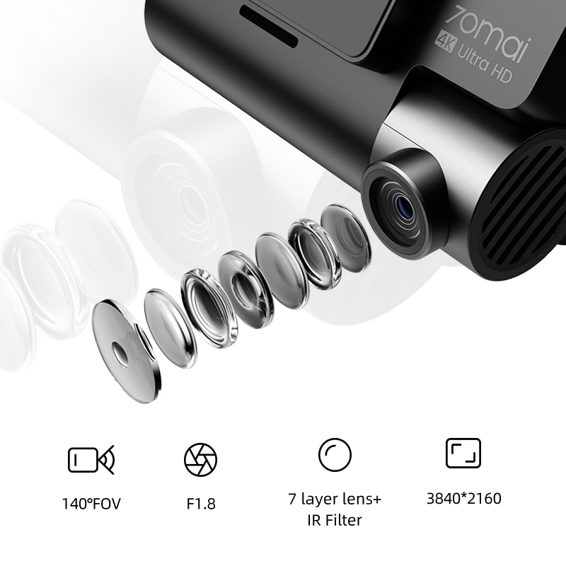 70mai 4K Dash Cam A800S Built-in GPS ADAS 140FOV 70mai Camera Car DVR 24H Parking Monitior Support Rear or Interior Cam 70mai 4K Dash Cam A800S Built-in GPS ADAS 140FOV 70mai Camera Car DVR 24H Parking Monitior Support Rear or Interior Cam