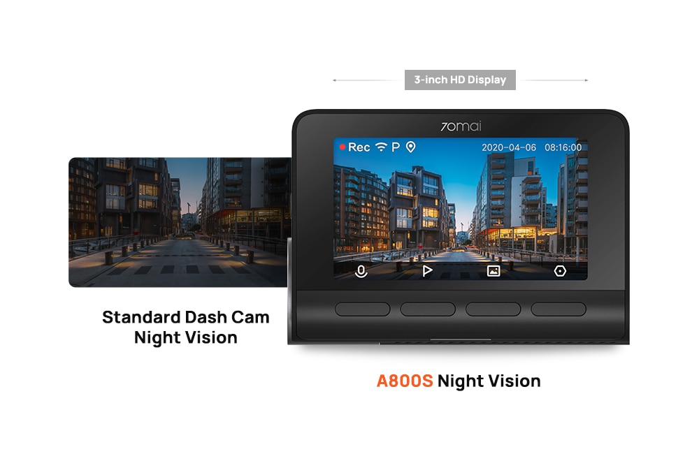70mai 4K Dash Cam A800S Built-in GPS ADAS 140FOV 70mai Camera Car DVR 24H Parking Monitior Support Rear or Interior Cam