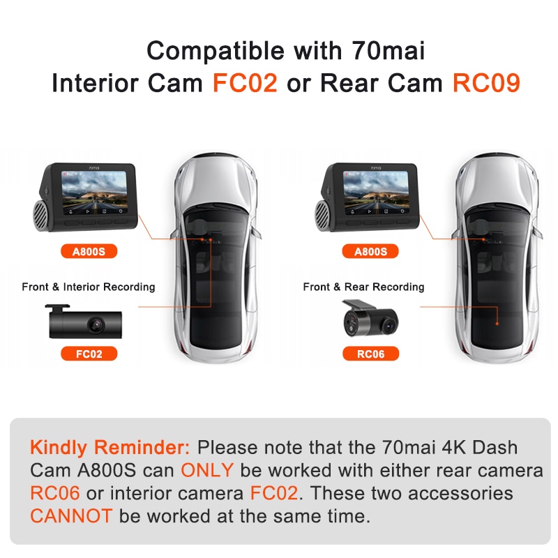 70mai 4K Dash Cam A800S Built-in GPS ADAS 140FOV 70mai Camera Car DVR 24H Parking Monitior Support Rear or Interior Cam 70mai 4K Dash Cam A800S Built-in GPS ADAS 140FOV 70mai Camera Car DVR 24H Parking Monitior Support Rear or Interior Cam