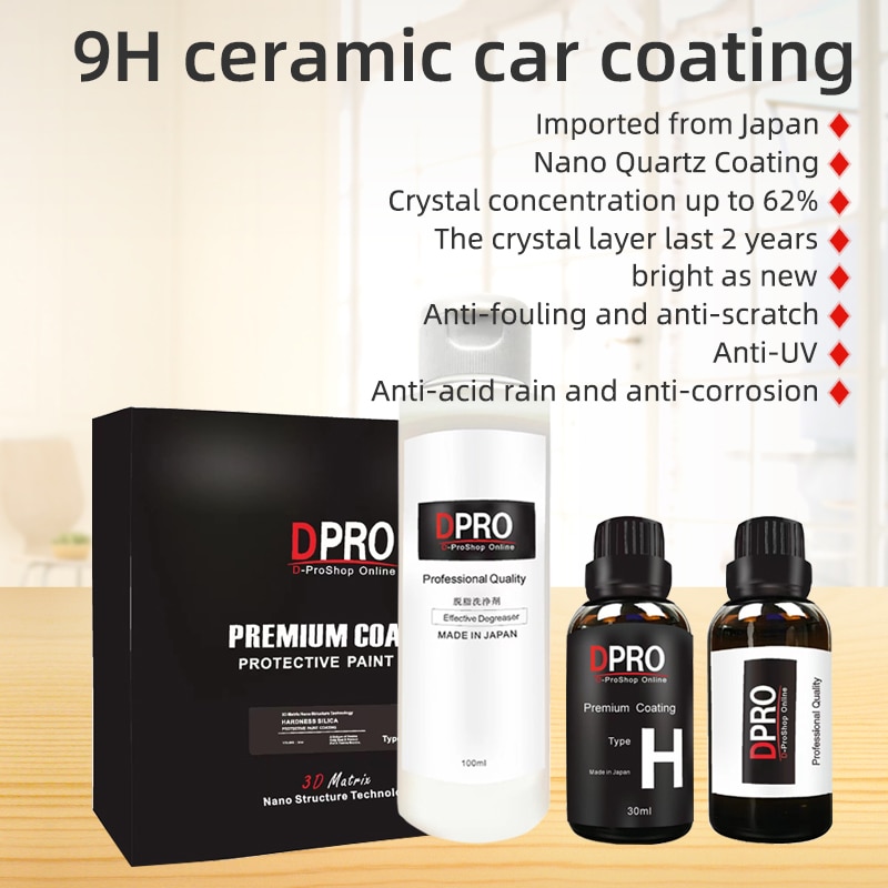 Dpro 9H Ceramic Car Coating Liquid Glass Waterproof Nano Ceramics Paint Care Anti-scratch Hydrophobic Car Detailing Polish Kit Dpro 9H Ceramic Car Coating Liquid Glass Waterproof Nano Ceramics Paint Care Anti-scratch Hydrophobic Car Detailing Polish Kit