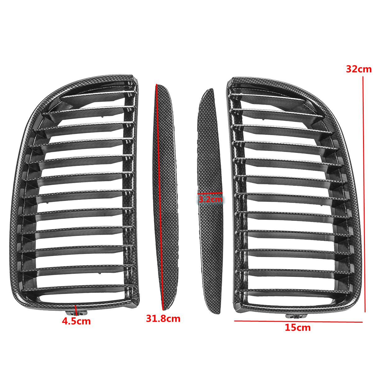 Pair Front Double Slat Sport Kidney Grille Grill For BMW E90 E91 4 Door 2005-2008 For F22 F23 F24 2012-2018 Racing Grills