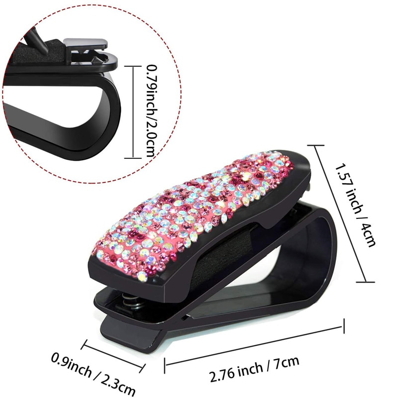 Rhinestone Diamond Decoration Clip Sun Visor Glasses Bracket Bill Clip Portable Sunglasses Eyeglasses Car Interior Supplies Rhinestone Diamond Decoration Clip Sun Visor Glasses Bracket Bill Clip Portable Sunglasses Eyeglasses Car Interior Supplies