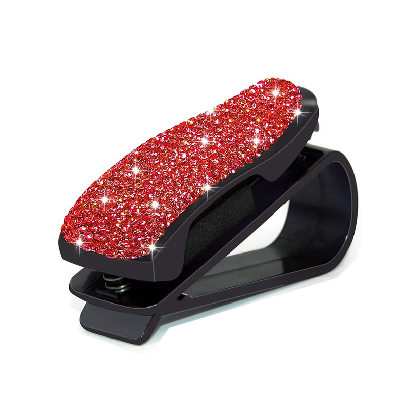 Rhinestone Diamond Decoration Clip Sun Visor Glasses Bracket Bill Clip Portable Sunglasses Eyeglasses Car Interior Supplies