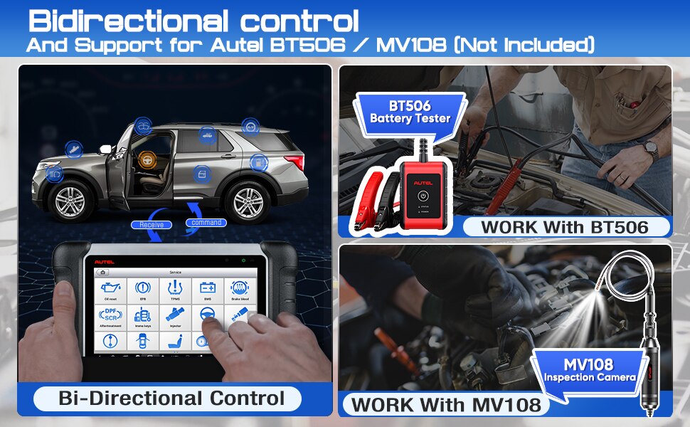 2022 Newest Autel MaxiCOM MK808BT OBD2 Scanner Car Diagnostic Tool Auto IMMO/EPB/SAS/BMS/TPMS/DPF Upgraded Version of MK808