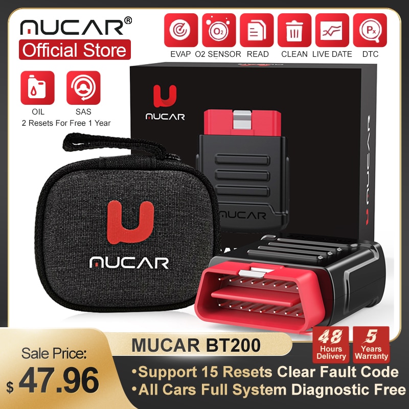 MUCAR BT200 Automotive Diagnostic Tools Obd 2 Bluetooth Wifi Scanner for All Cars Auto Obd2 Tester 15 Resets Diagnosis Brake MUCAR BT200 Automotive Diagnostic Tools Obd 2 Bluetooth Wifi Scanner for All Cars Auto Obd2 Tester 15 Resets Diagnosis Brake
