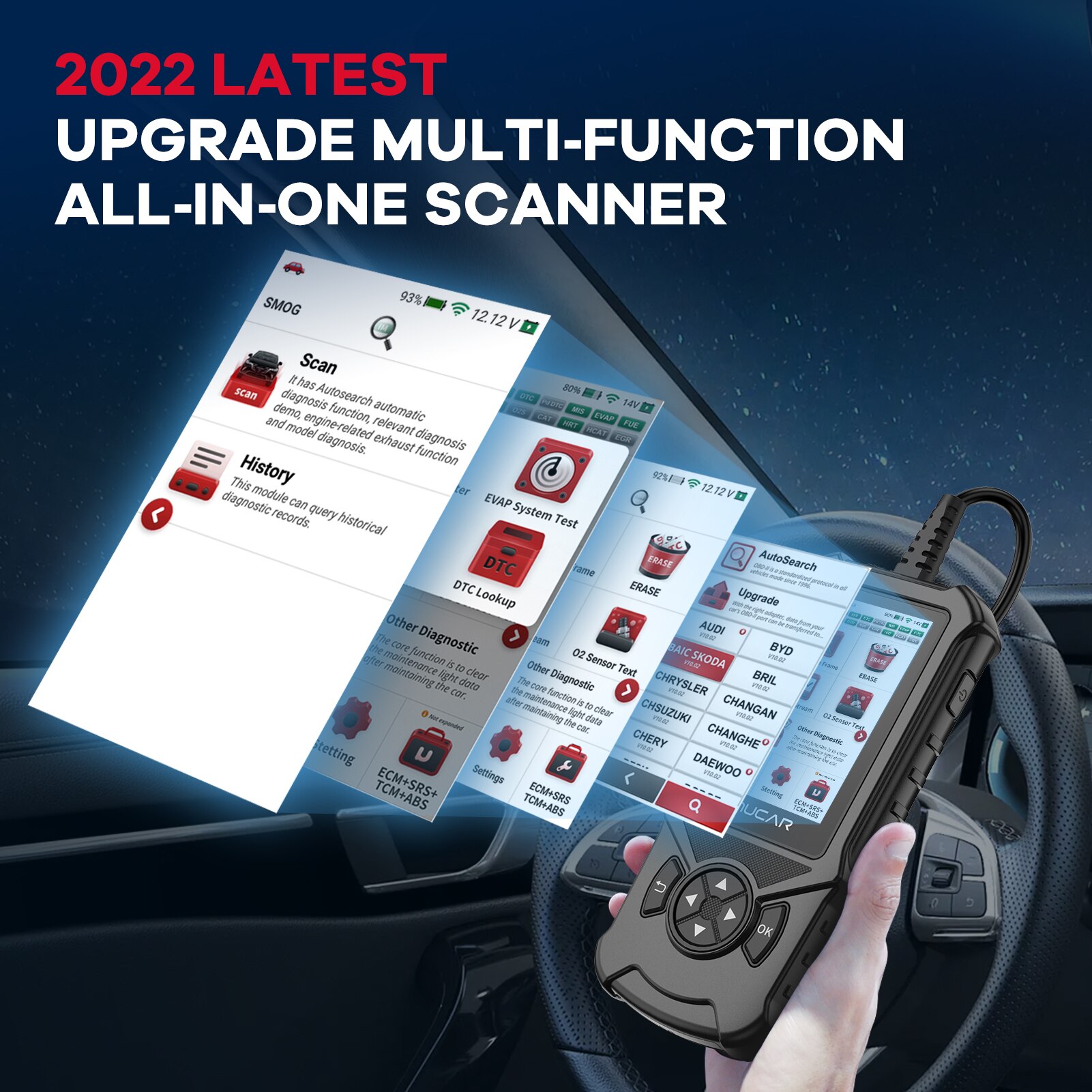THINKCAR MUCAR CDE900 CDE500 Car Diagnostic Tool ECM TCM ABS SRS System Obd2 Scanner Auto Code Reader Diagnosis WIFI Free Update