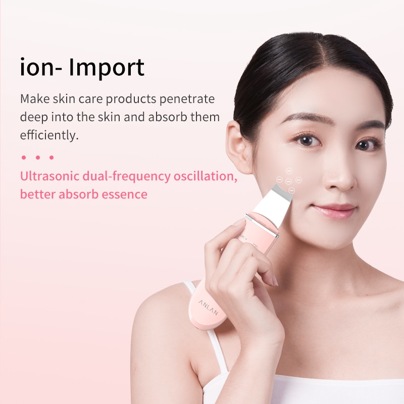 ANLAN Ultrasonic Skin Scrubber Deep Face Cleaning Machine Peeling Shovel Facial Pore Cleaner Face Skin Scrubber Lift Machine