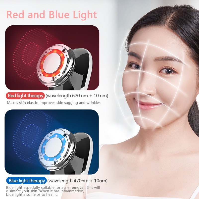EMS Facial Massager LED light therapy Sonic Vibration Wrinkle Removal Skin Tightening Hot Cool Treatment Skin Care Beauty Device EMS Facial Massager LED light therapy Sonic Vibration Wrinkle Removal Skin Tightening Hot Cool Treatment Skin Care Beauty Device
