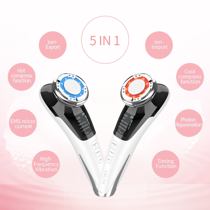 EMS Facial Massager LED light therapy Sonic Vibration Wrinkle Removal Skin Tightening Hot Cool Treatment Skin Care Beauty Device EMS Facial Massager LED light therapy Sonic Vibration Wrinkle Removal Skin Tightening Hot Cool Treatment Skin Care Beauty Device