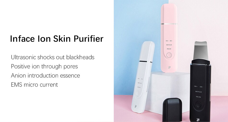 inFace Ultrasonic Skin Care Scrubber Spatula Face Massager Dead Skin Blackhead Removal Ultrasound Facial Peeling Lifting Devices