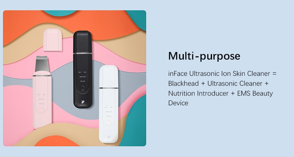 inFace Ultrasonic Skin Care Scrubber Spatula Face Massager Dead Skin Blackhead Removal Ultrasound Facial Peeling Lifting Devices