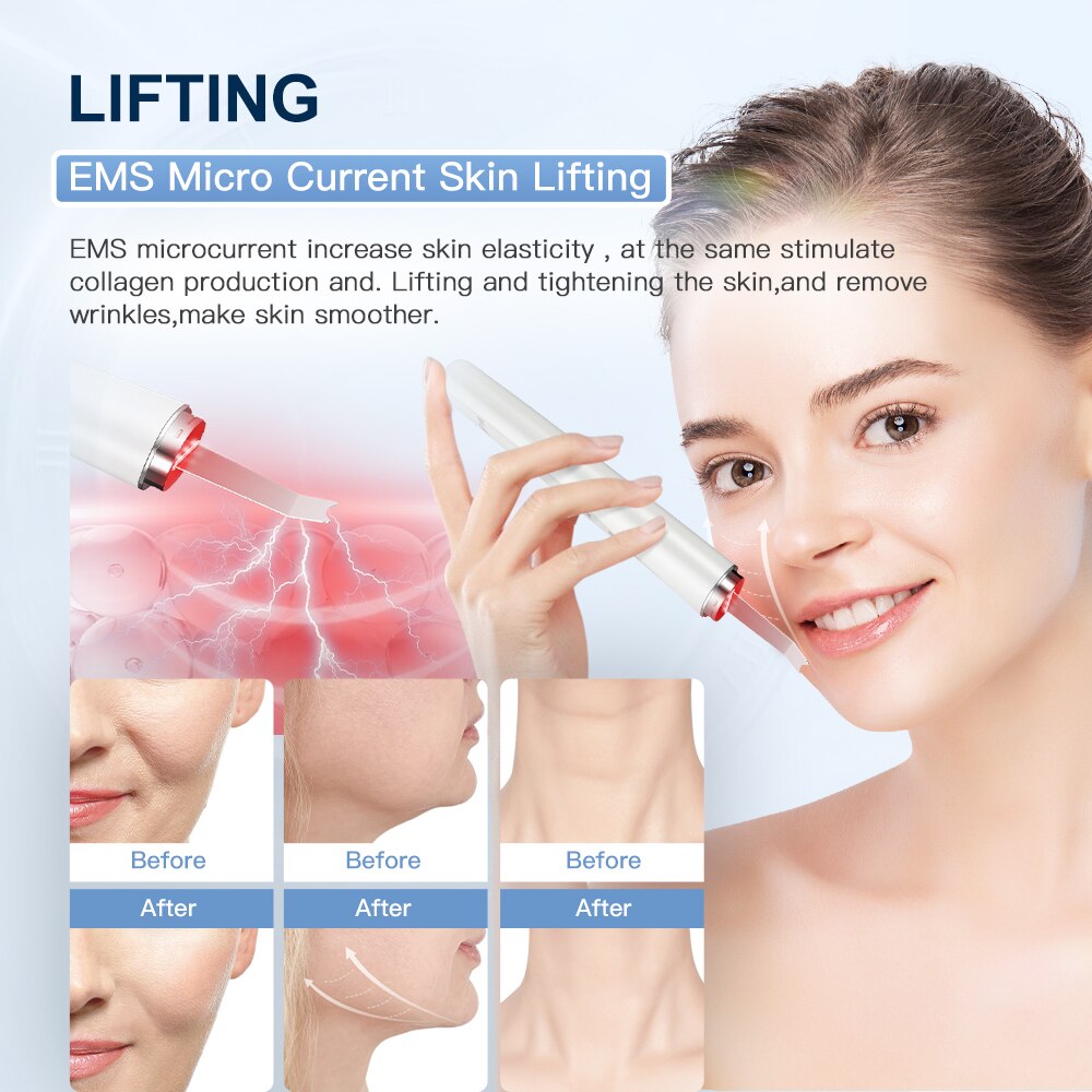 ANLAN Ultrasonic Skin Scrubber Blue Light Skin Care Deep Face Cleaning Peeling Shovel Facial Pore Cleaner Facial Lifting Machine ANLAN Ultrasonic Skin Scrubber Blue Light Skin Care Deep Face Cleaning Peeling Shovel Facial Pore Cleaner Facial Lifting Machine