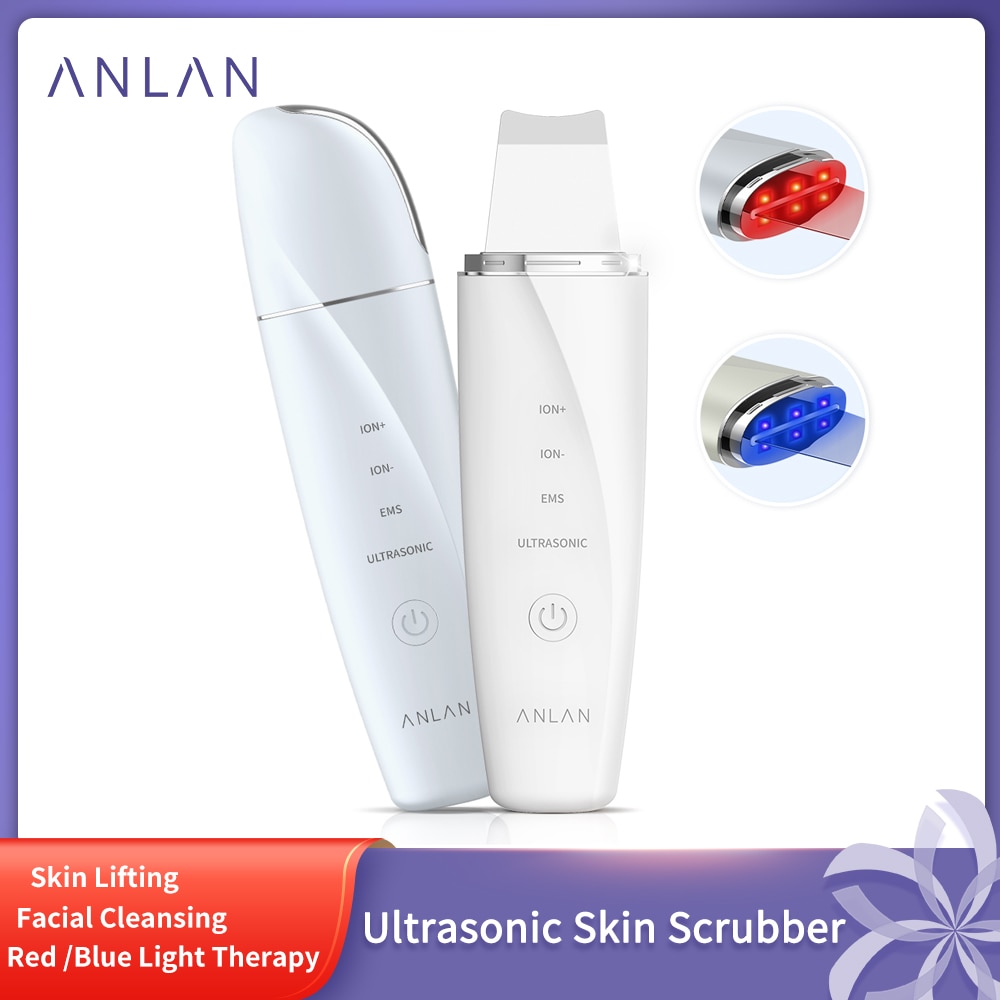 ANLAN Ultrasonic Skin Scrubber Blue Light Skin Care Deep Face Cleaning Peeling Shovel Facial Pore Cleaner Facial Lifting Machine ANLAN Ultrasonic Skin Scrubber Blue Light Skin Care Deep Face Cleaning Peeling Shovel Facial Pore Cleaner Facial Lifting Machine
