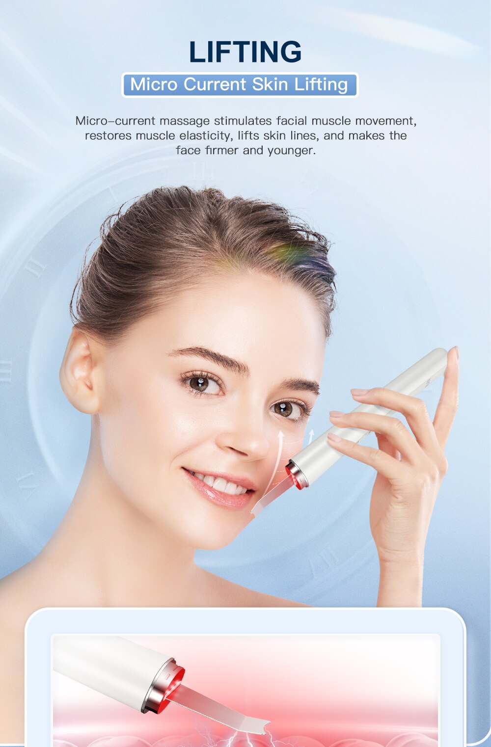 ANLAN Ultrasonic Skin Scrubber Blue Light Skin Care Deep Face Cleaning Peeling Shovel Facial Pore Cleaner Facial Lifting Machine
