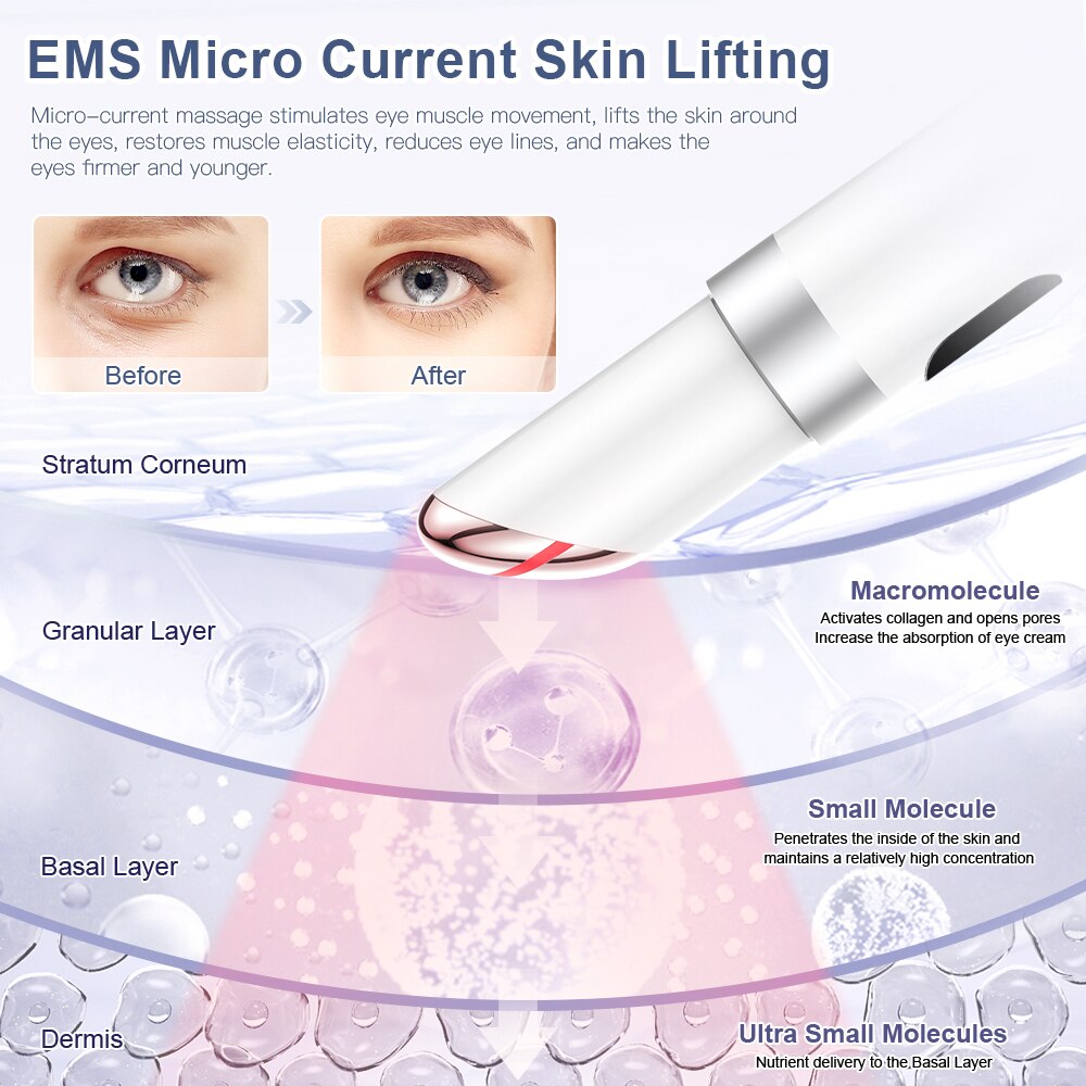 ANLAN EMS Electric Eye Massager Eye Skin Lift Anti Age Wrinkle Skin Care Tool Vibration 45℃ Hot Massage Relax Eyes Photo Therapy ANLAN EMS Electric Eye Massager Eye Skin Lift Anti Age Wrinkle Skin Care Tool Vibration 45℃ Hot Massage Relax Eyes Photo Therapy