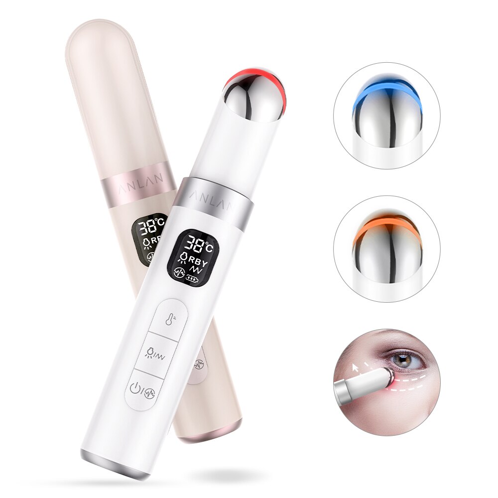 ANLAN EMS Electric Eye Massager Eye Skin Lift Anti Age Wrinkle Skin Care Tool Vibration 45℃ Hot Massage Relax Eyes Photo Therapy
